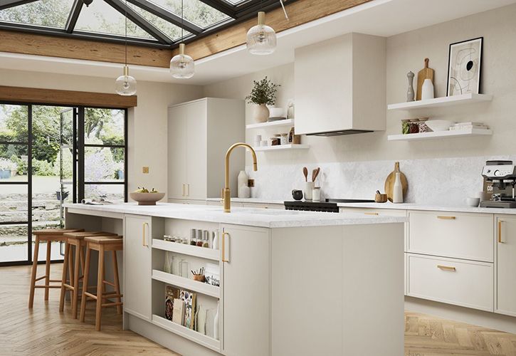 Wickes Microshaker Carnaby Linen kitchen