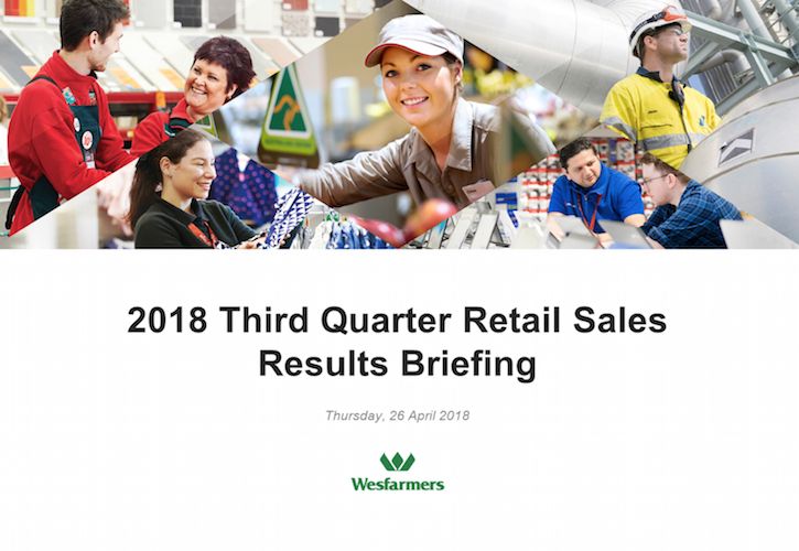 Wesfarmers Q3 2018 Retail Sales Presentation image