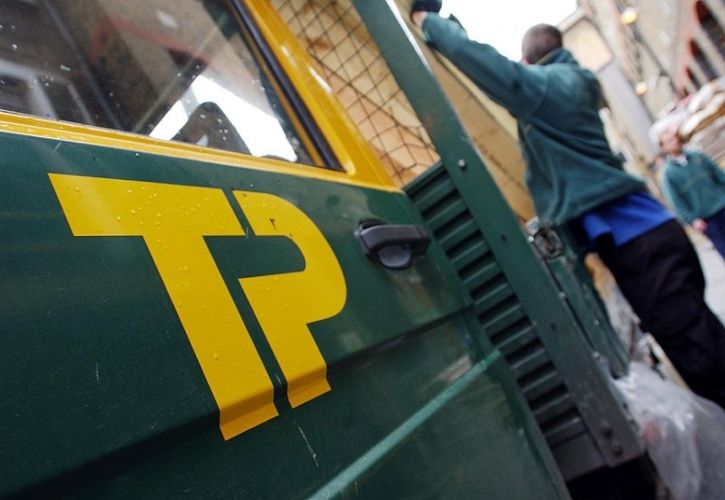 Travis Perkins lorry with door logo