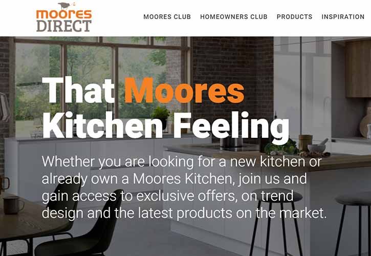 Moores Direct homepage