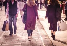 Shoppers in street