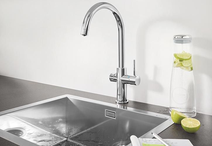 GROHE Blue Home - a filtered water tap providing chilled and filtered still and sparkling water 725