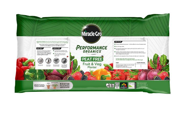 725 Miracle-Gro Peat Free Performance Organics Fruit-Veg Planter 30L 121061