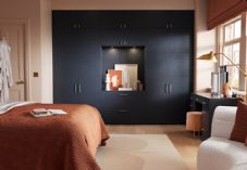 Wren Kitchens fitted bedrooms slab panel navy