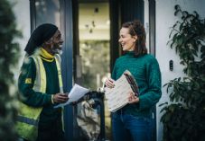 Travis Perkins staff and customer delivery