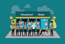 Poundland staff and store drawing