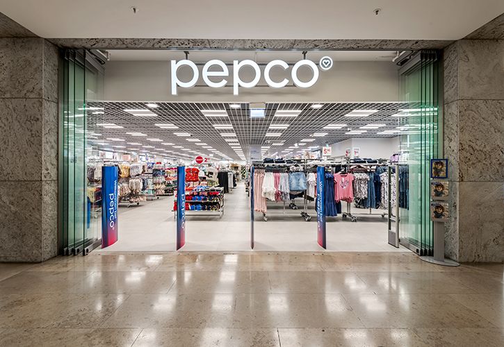 store entrance white logo