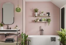 Multipanel Antique Rose & Alpine White