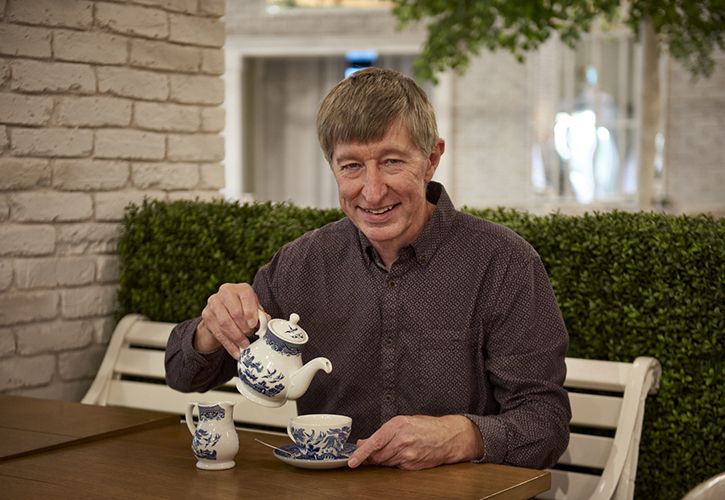 GCA CEO Peter Burks teapot