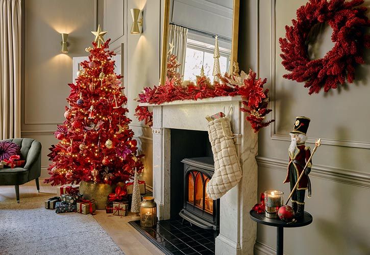Dobbies, Deck The Halls, burgundy Christmas tree