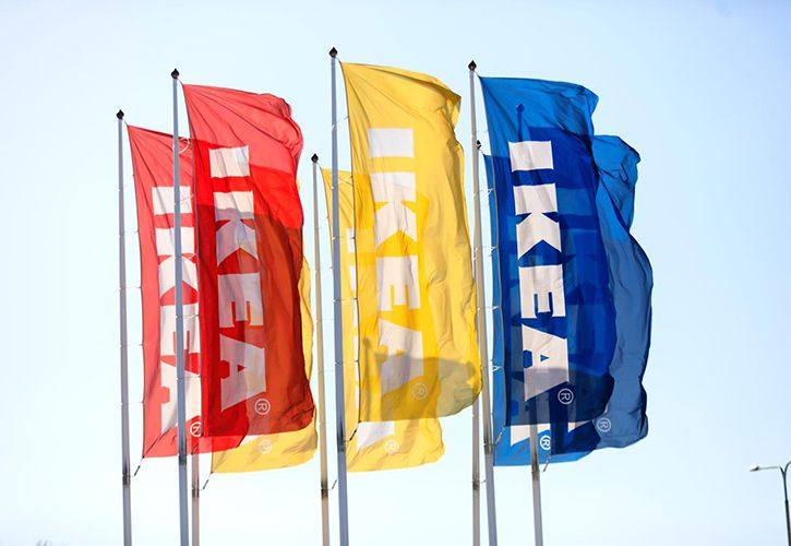 Six IKEA flags (corporate)