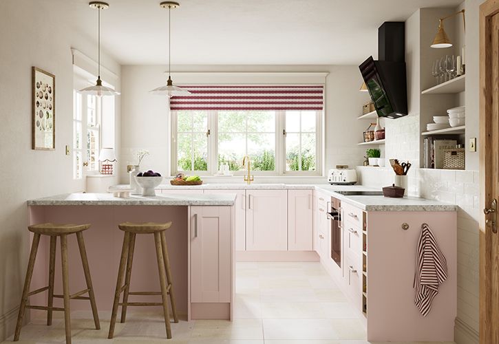 Wickes - Ohio dusky pink kitchen