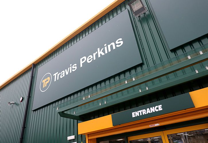 Travis Perkins sign and entrance (corporate)