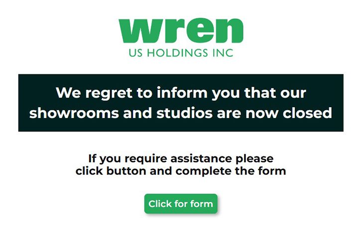 Wren Kitchens US website - closed