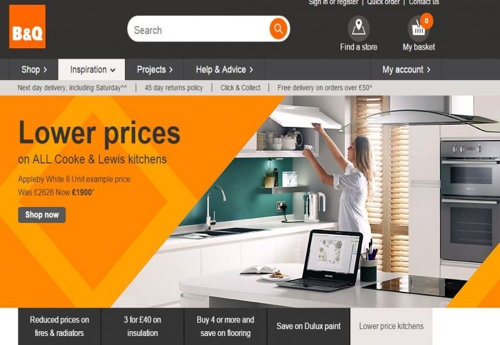 B&Q Homepage