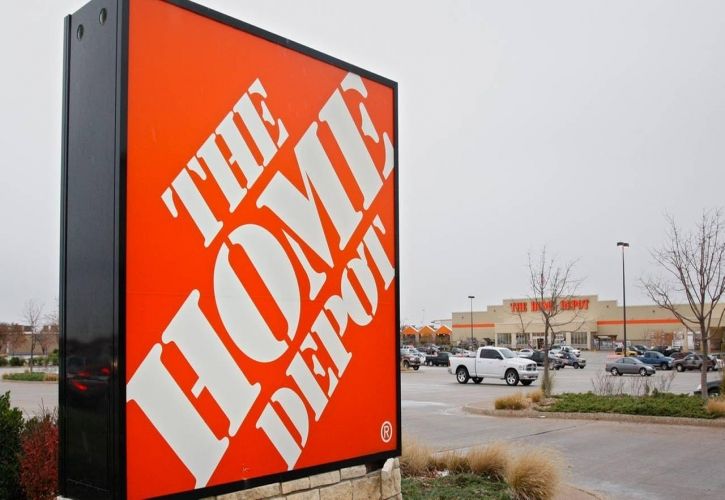 The Home Depot sign and car park
