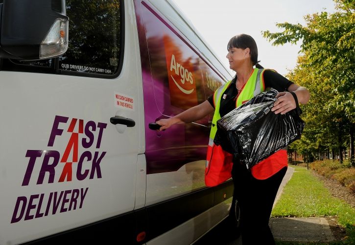Argos same day delivery van - female driver