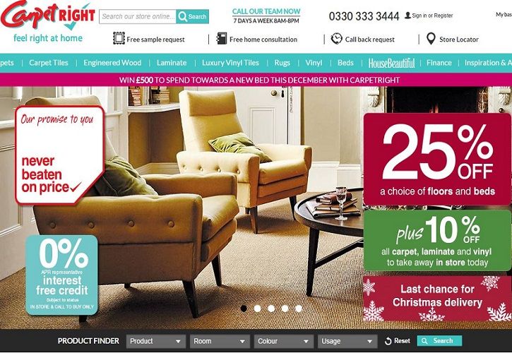 Carpetright website December 2015