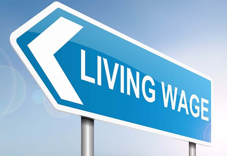 Living wage sign 725 x 500