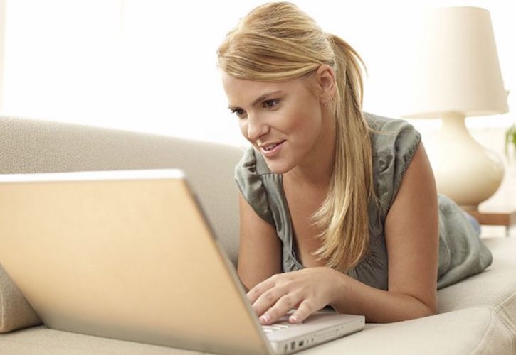 On-line shopping girl