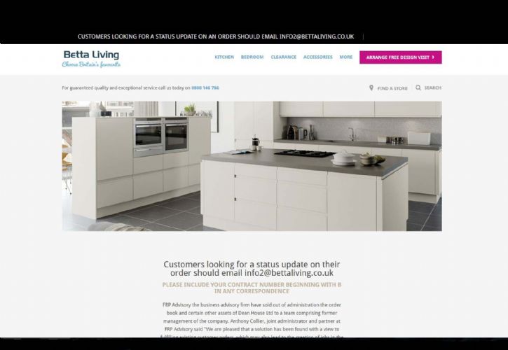 Betta Living administration website 725 x 500