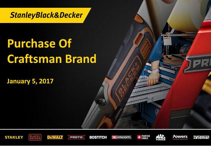 Stanley Black & Decker to acquire Craftsman brand 725 x 500