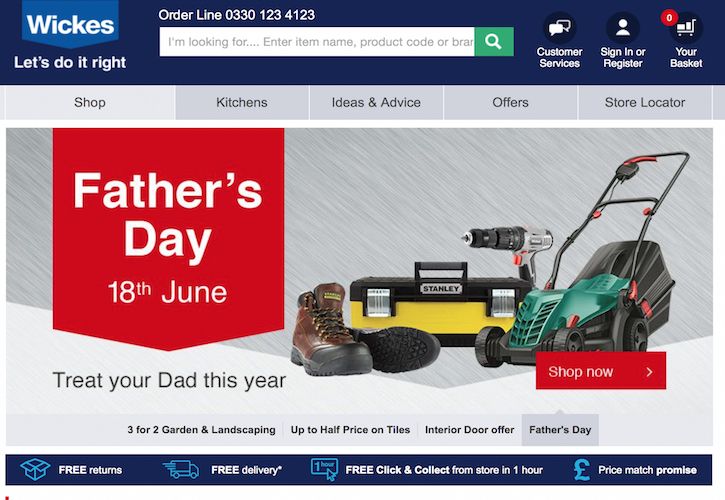 Wickes website