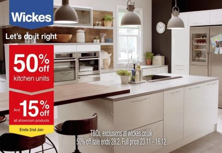 Wickes 50% off kitchen sale