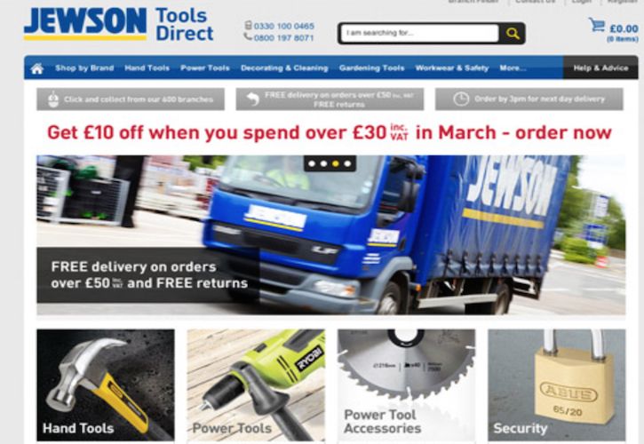 Jewson Tools Direct website