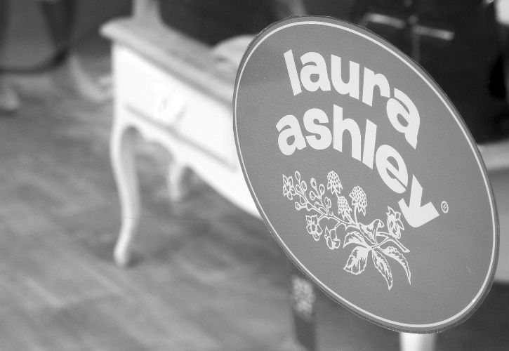Laura Ashley sign black and white